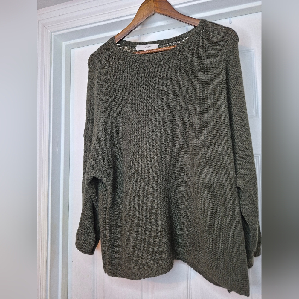 Loft Olive Green Knit Sweater - Women's XL